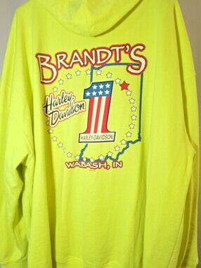 Harley-Davidson Men’s Neon Yellow Zip-Up Hoodie Sweater